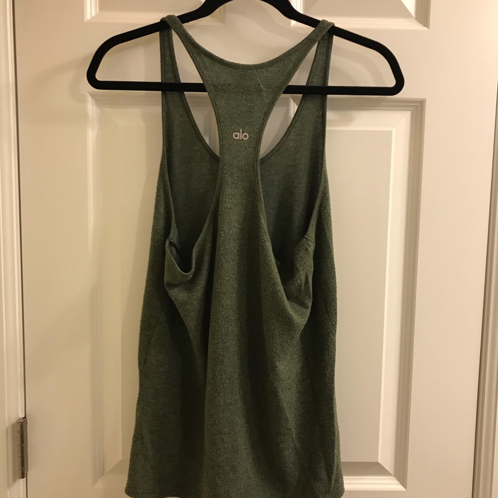 Alo Yoga green tank - size Small - worn 2x!